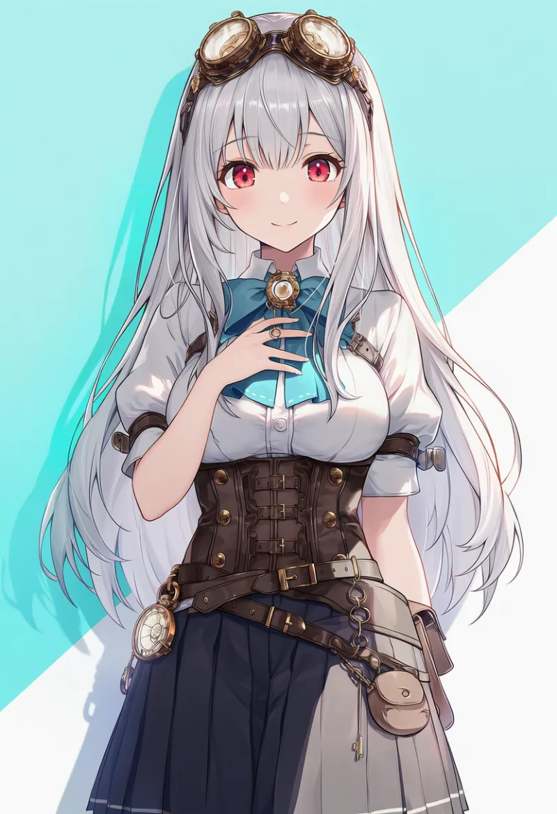 スチームパンクファッションのAIイラスト作例-2