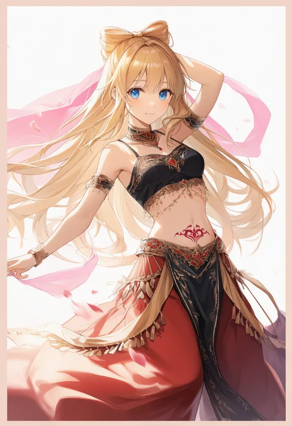 お腹のタトゥーのAIイラスト｜プロンプト紹介