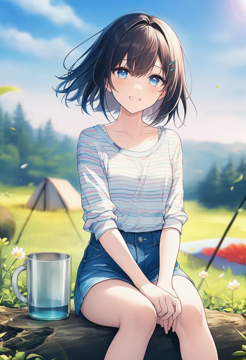 ボーダー柄シャツのAIイラスト｜プロンプト紹介