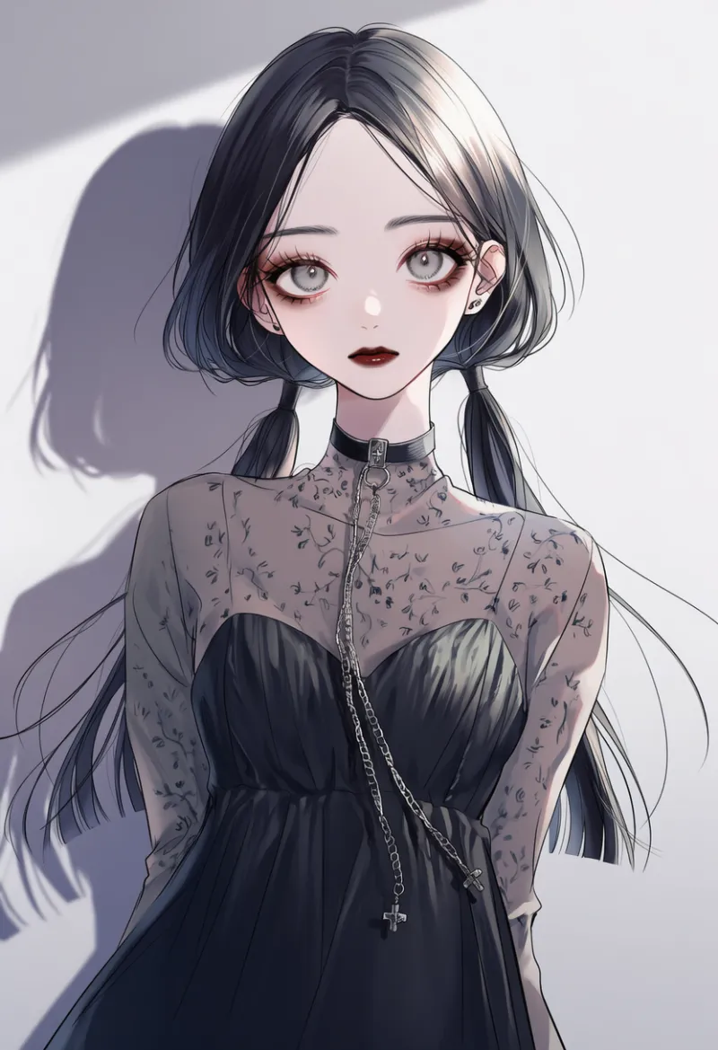 スタッズジュエリーのAIイラスト(ゴシックファション)|プロンプト紹介