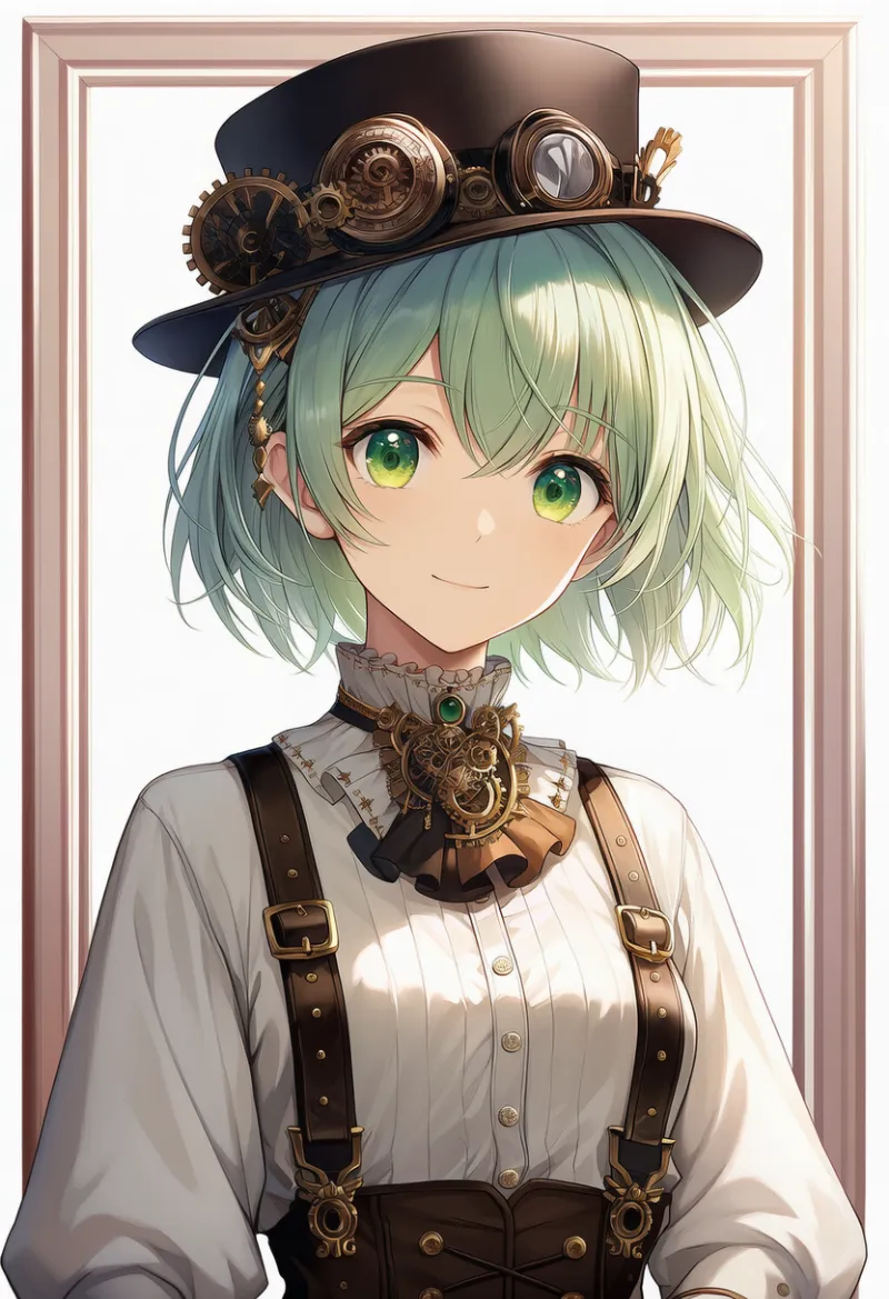 サスペンダーのAIイラスト(スチームパンク)|プロンプト紹介