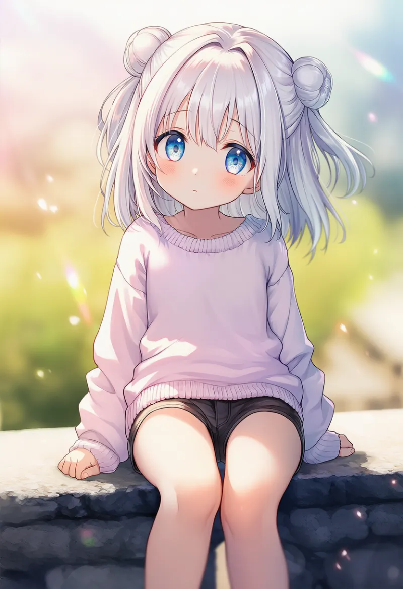 セーターとショーパン|幼い少女の服プロンプト