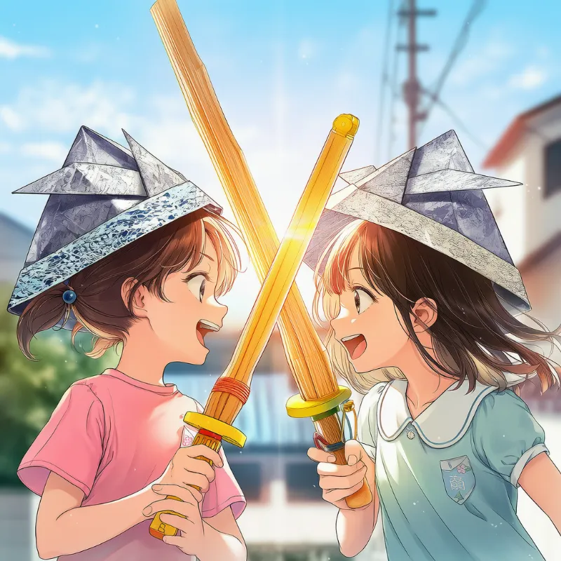 鍔迫り合いを再現したAIイラスト｜プロンプト紹介：sword clash