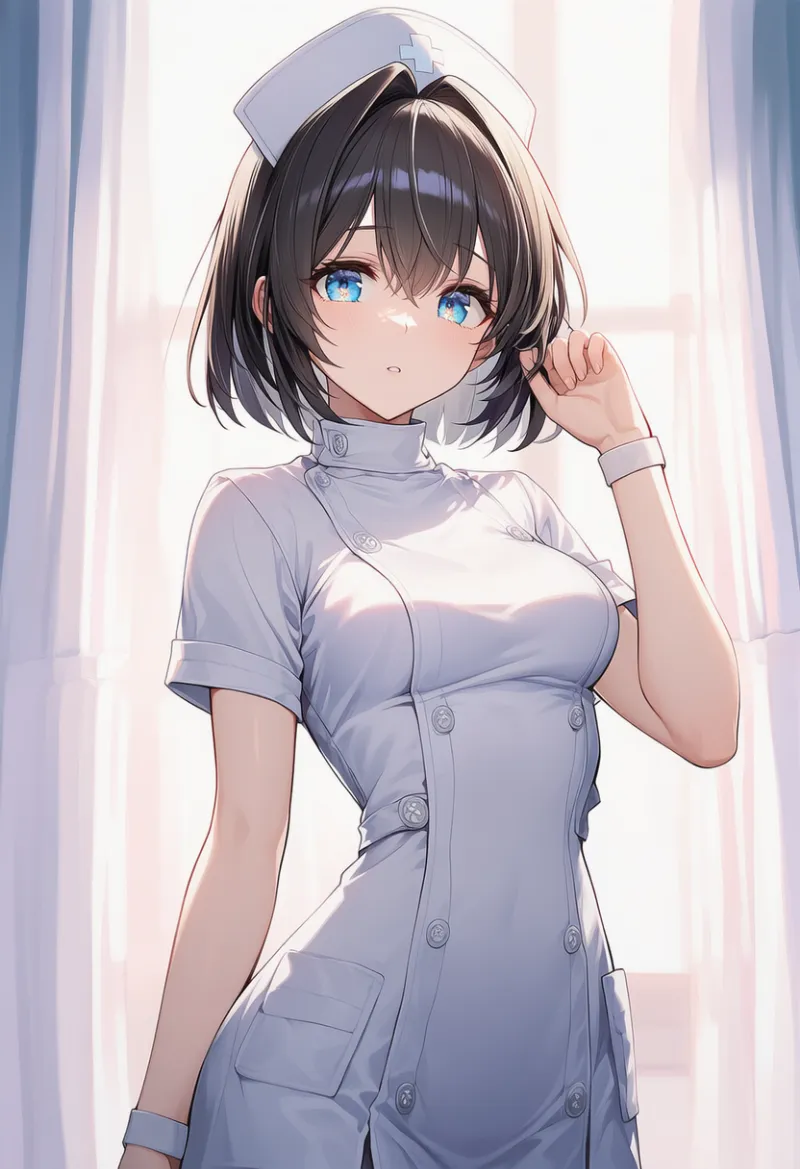 ピチピチのナース服のAIイラスト｜プロンプト紹介