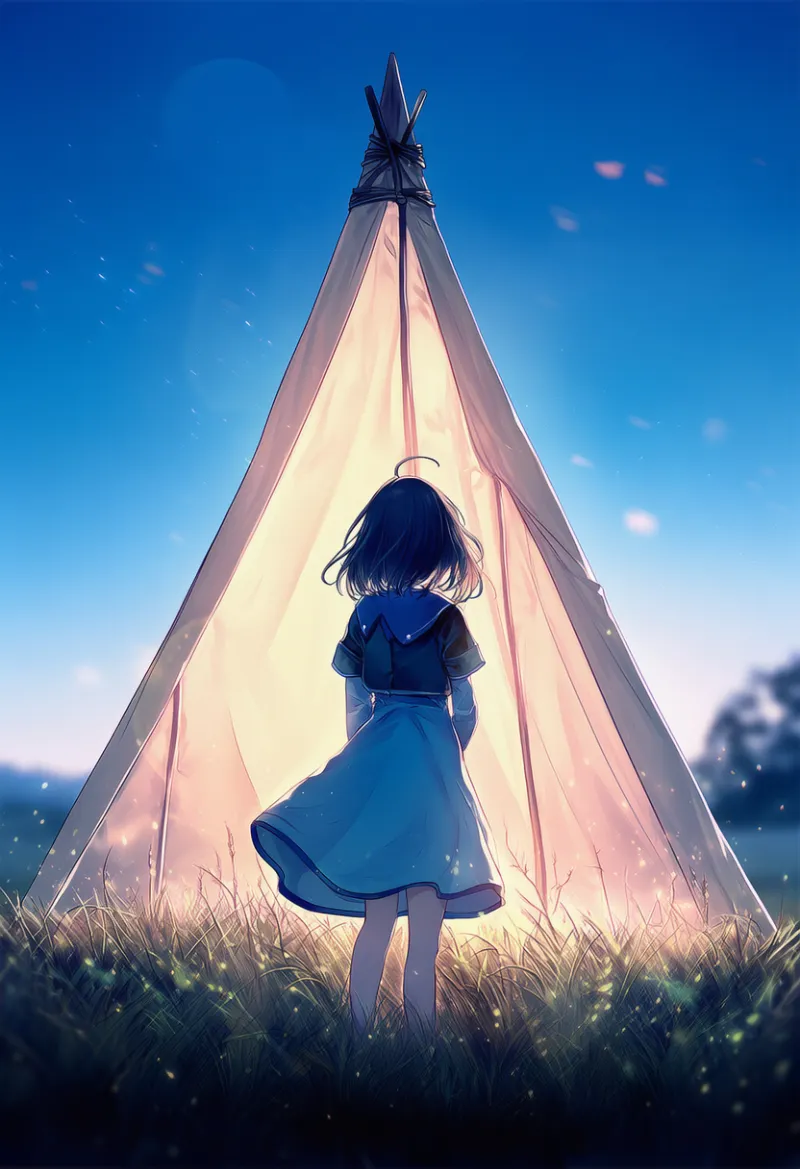 ティピーテントのAIイラスト｜プロンプト紹介