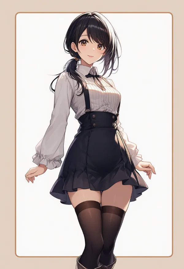 ニーハイ|女子大生ファッションのプロンプト紹介