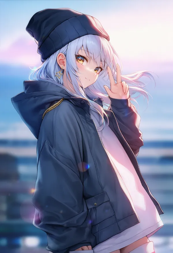 三本指敬礼のAIイラスト|プロンプト紹介(ヒップホップファッション)