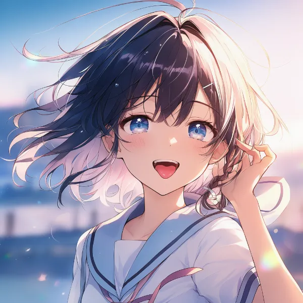 舌を出す仕草のAIイラスト作例