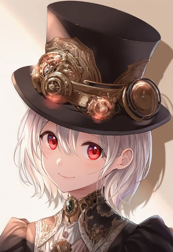 トップハットのAIイラスト(スチームパンク)|プロンプト紹介