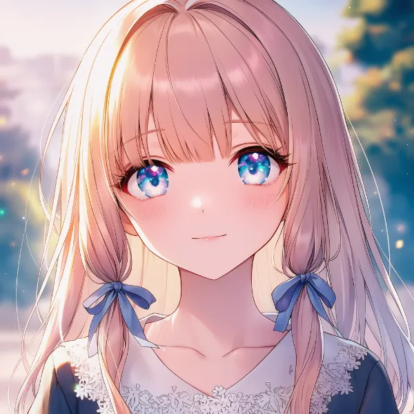 毛束を結ぶリボン（お嬢様ヘアのアクセサリ）のAIイラスト｜プロンプト紹介