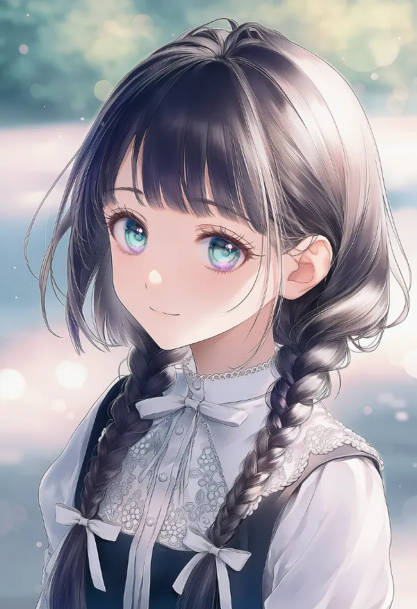 三つ編み（お嬢様ヘア）のAIイラスト｜プロンプト紹介