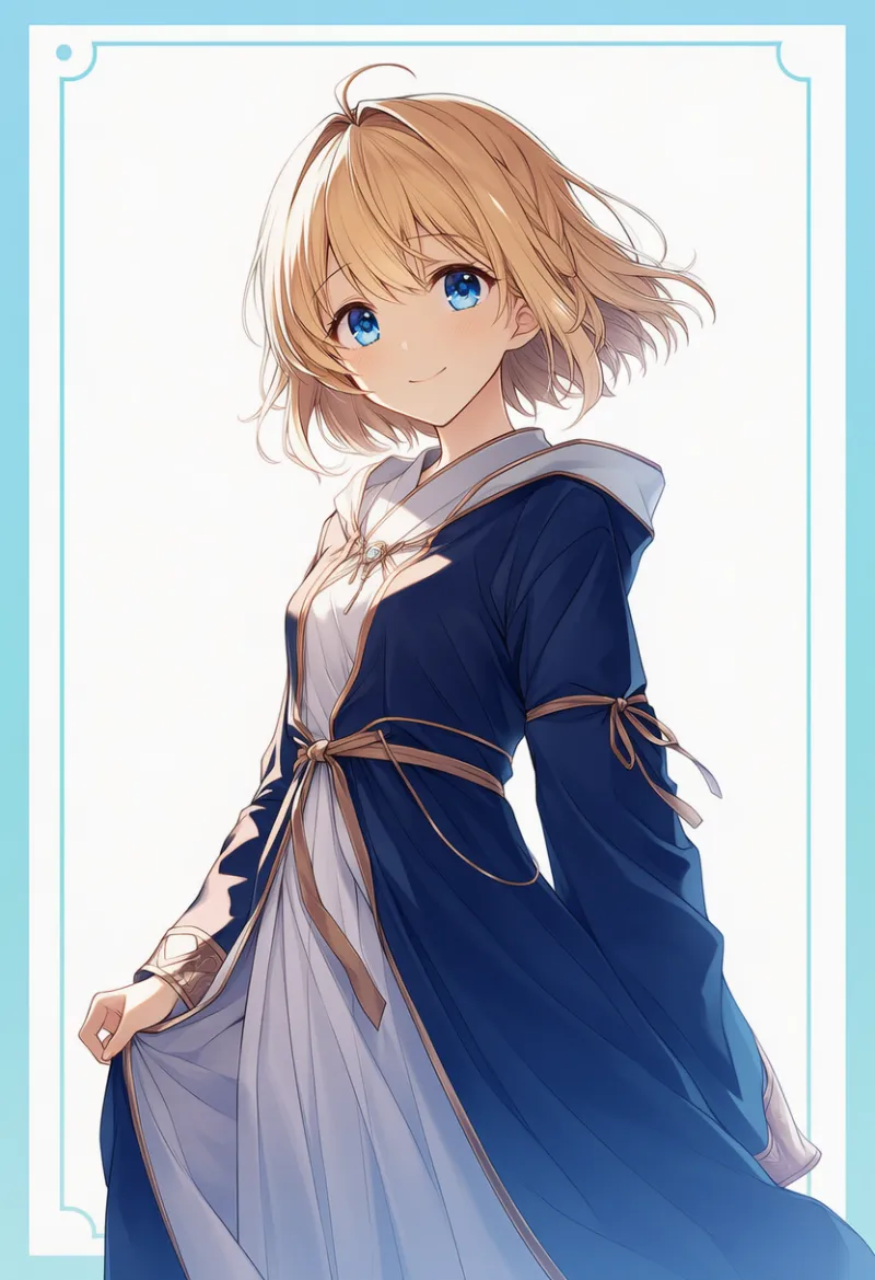 二色使いのローブのAIイラスト｜プロンプト紹介