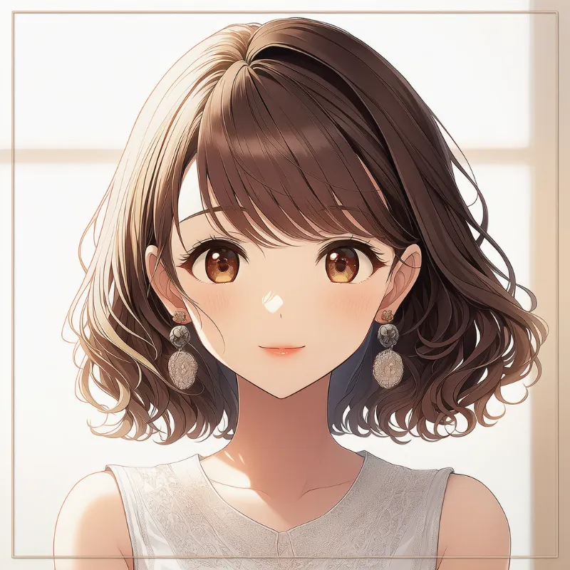茶髪ウェーブ|女子大生の髪型のプロンプト紹介