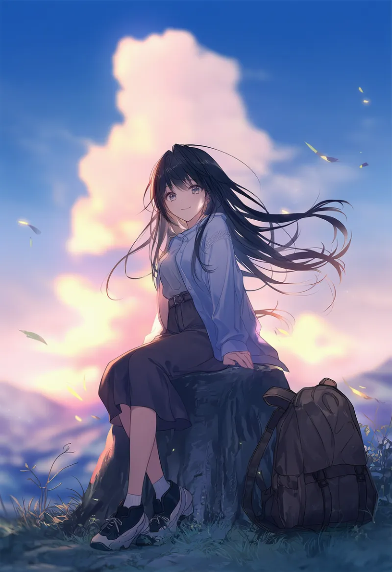 置かれたリュックサックのAIイラスト｜プロンプト紹介