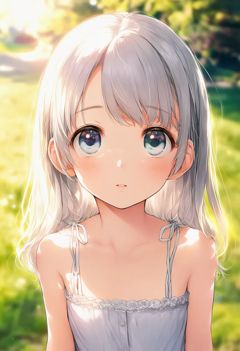 上目遣い|幼い少女の表情プロンプト