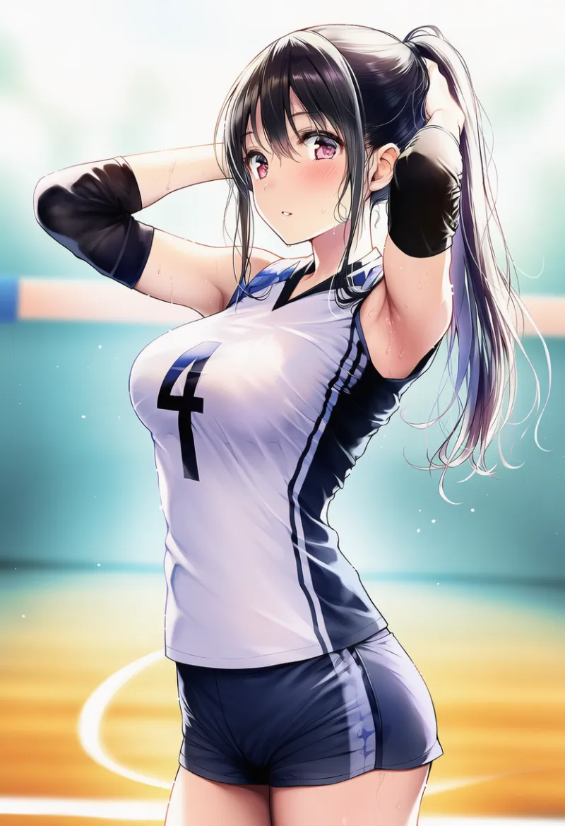 ショートパンツとセットのAIイラスト（バレーボールユニフォーム）｜プロンプト紹介