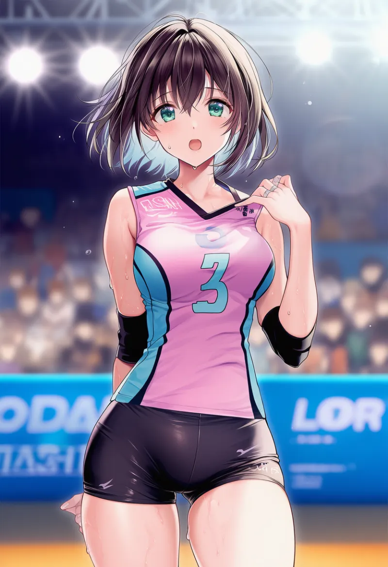 食い込みを強調したバレーボールユニフォームのAIイラスト｜プロンプト紹介