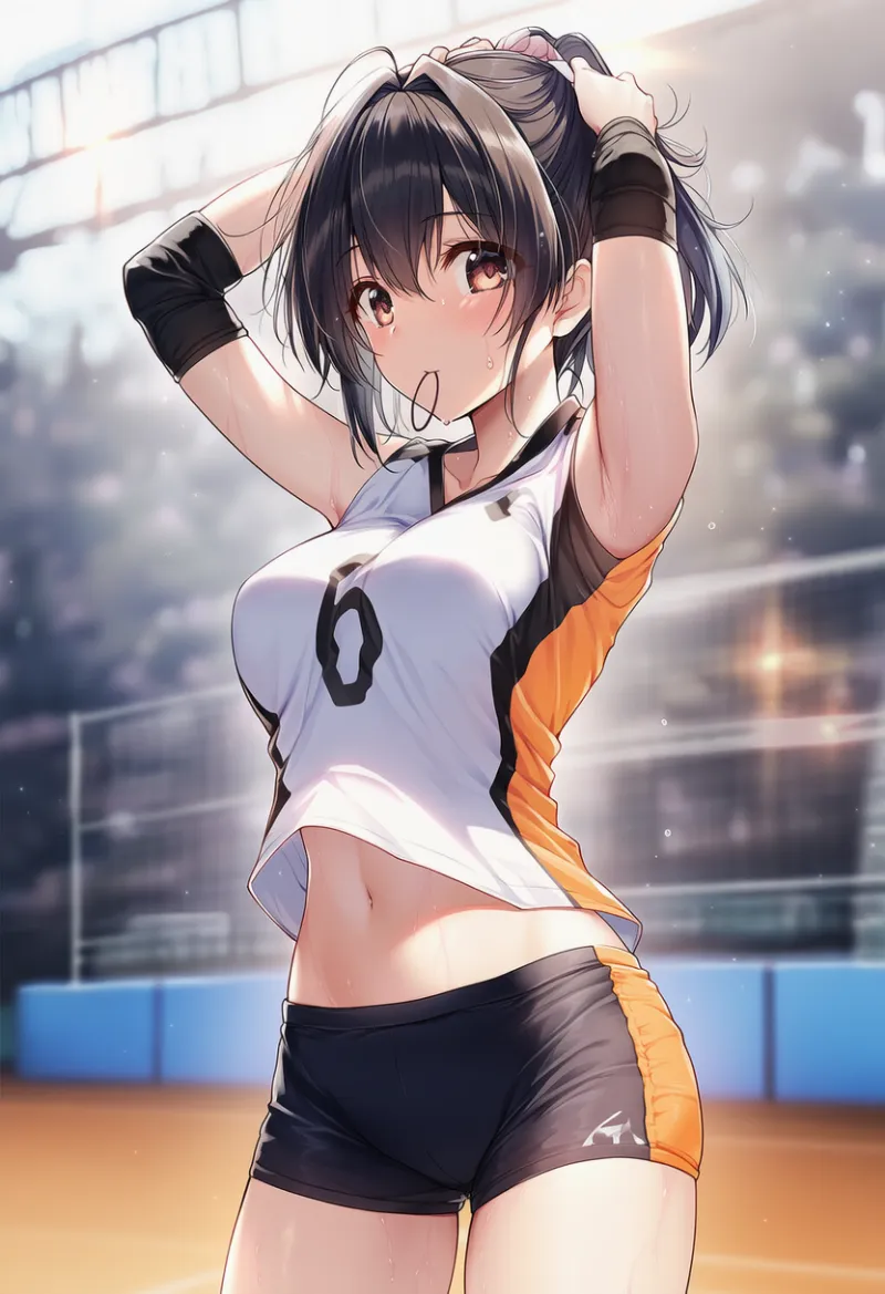 サイドパネル入りのバレーボールユニフォームのAIイラスト｜プロンプト紹介