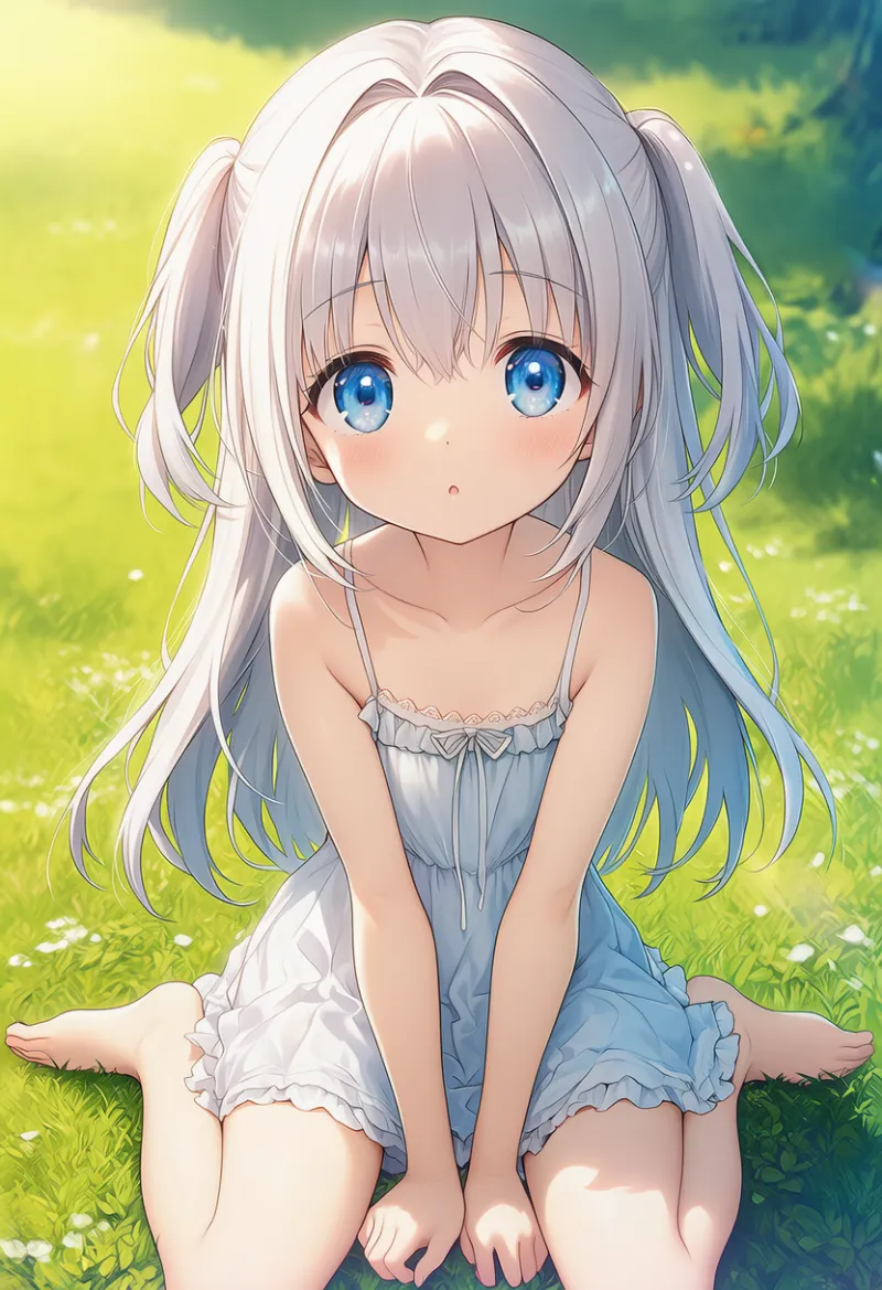 女の子座り|幼い少女のポーズのプロンプト