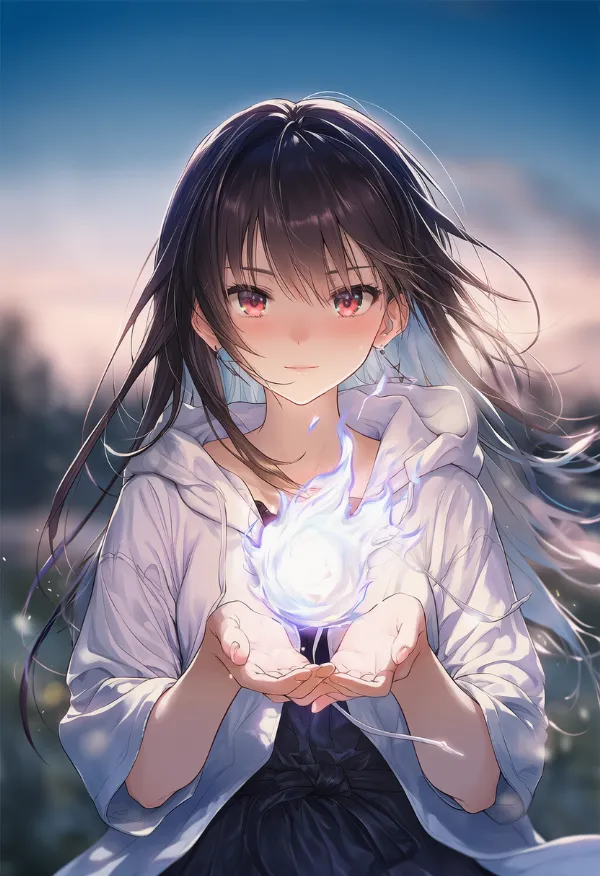 白色の炎のAIイラスト｜プロンプト紹介