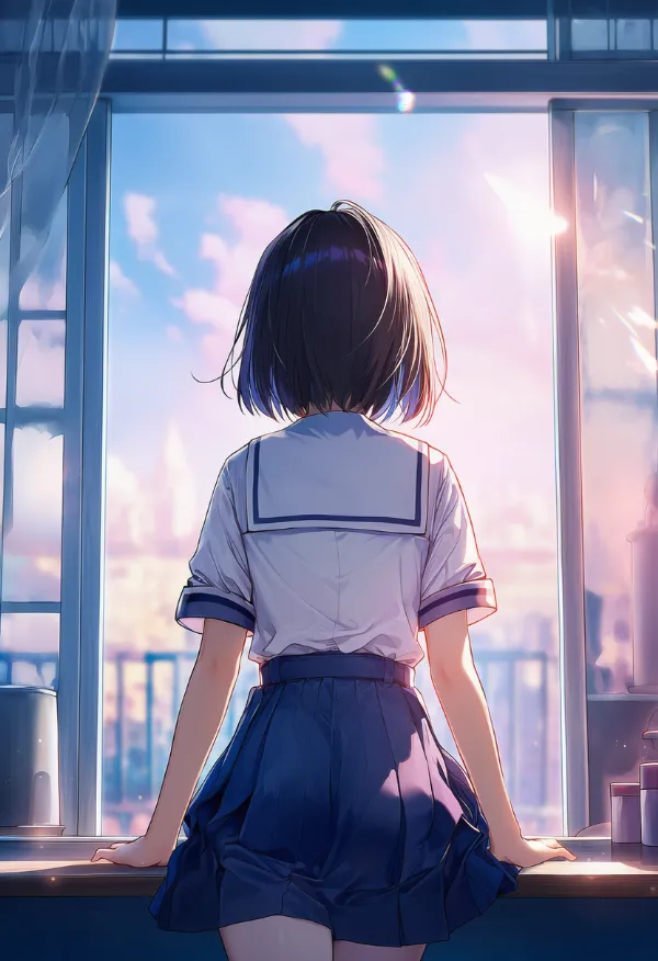 ガラス窓のAIイラスト