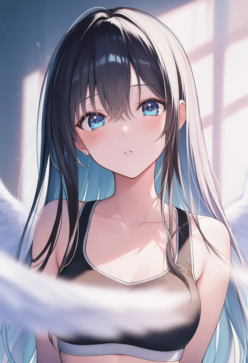 翼で隠れる（見えそうで見えない構図例）｜プロンプト紹介：wing censor