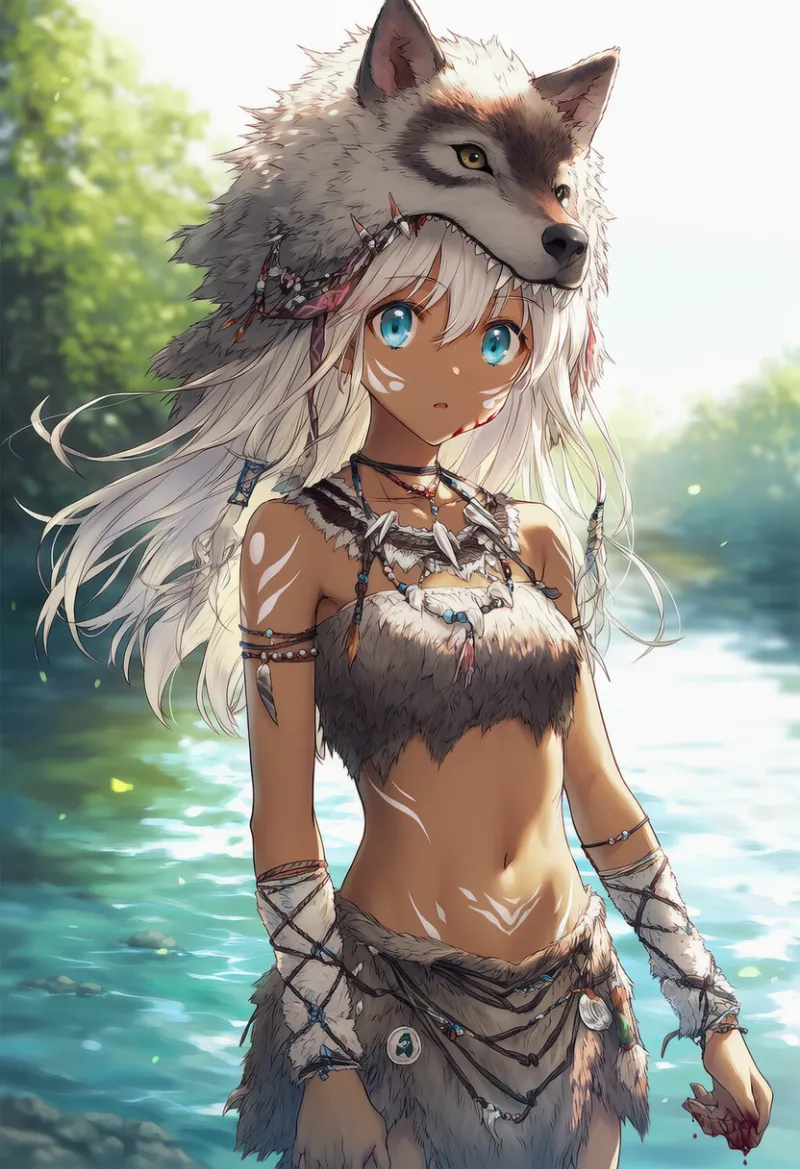 狼の頭飾りのAIイラスト｜プロンプト紹介