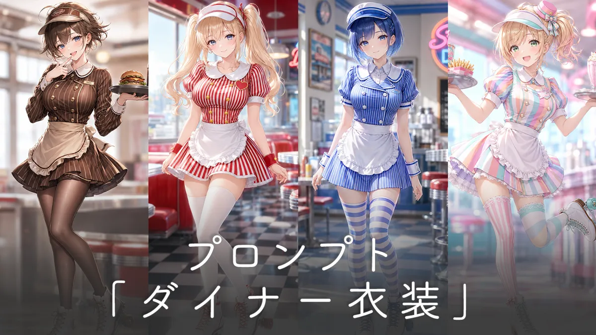 アメリカンダイナー衣装のプロンプト集【AIイラスト】