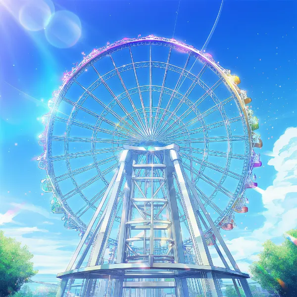 遊園地のAIイラスト｜プロンプト紹介