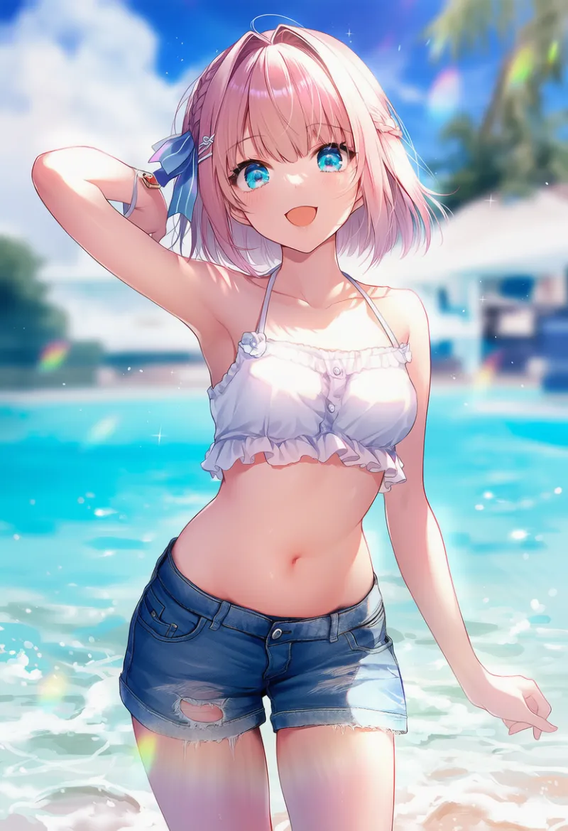 お腹の膨らみ・丸みを再現したAIイラスト｜プロンプト紹介：belly