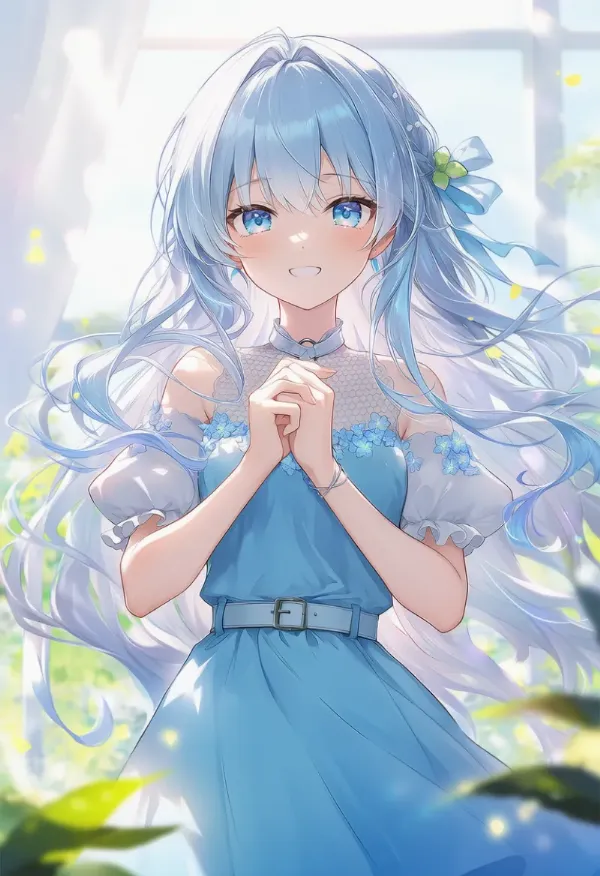 ベルト付きドレスのAIイラスト|プロンプト紹介