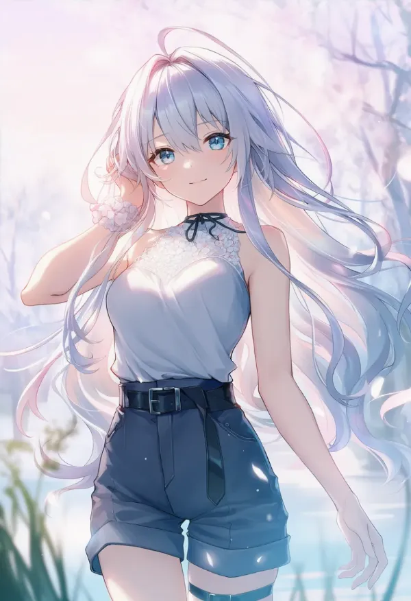 ベルト付きショートパンツのAIイラスト|プロンプト紹介