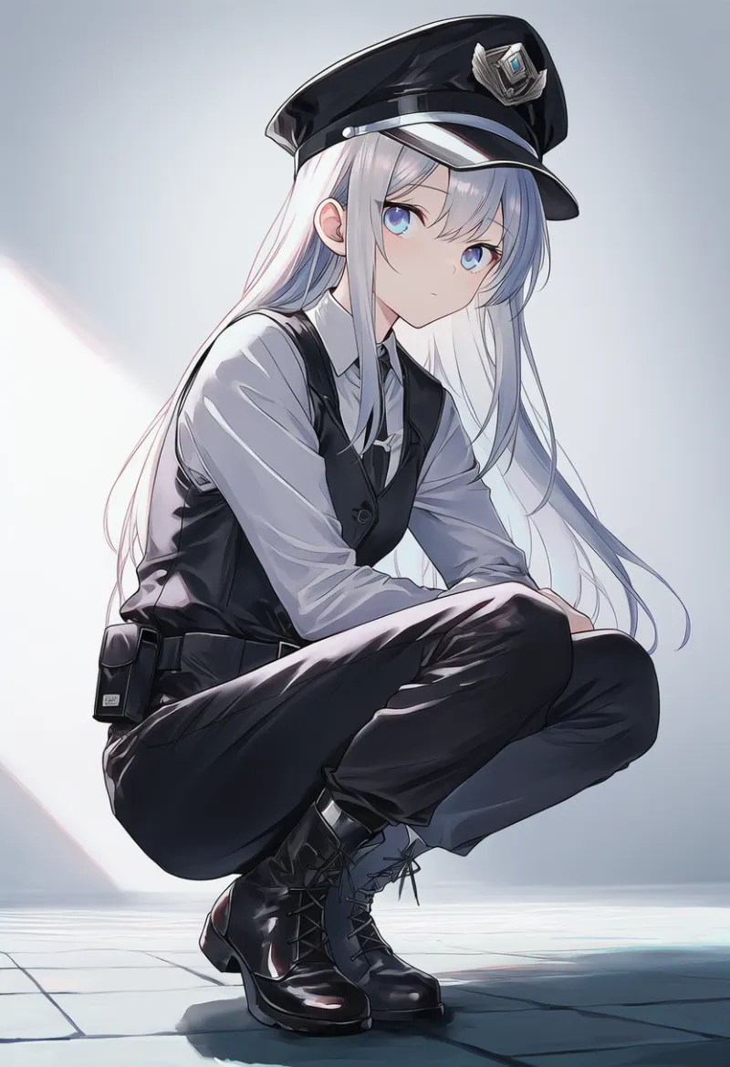 黒ブーツ（看守の服）のAIイラスト