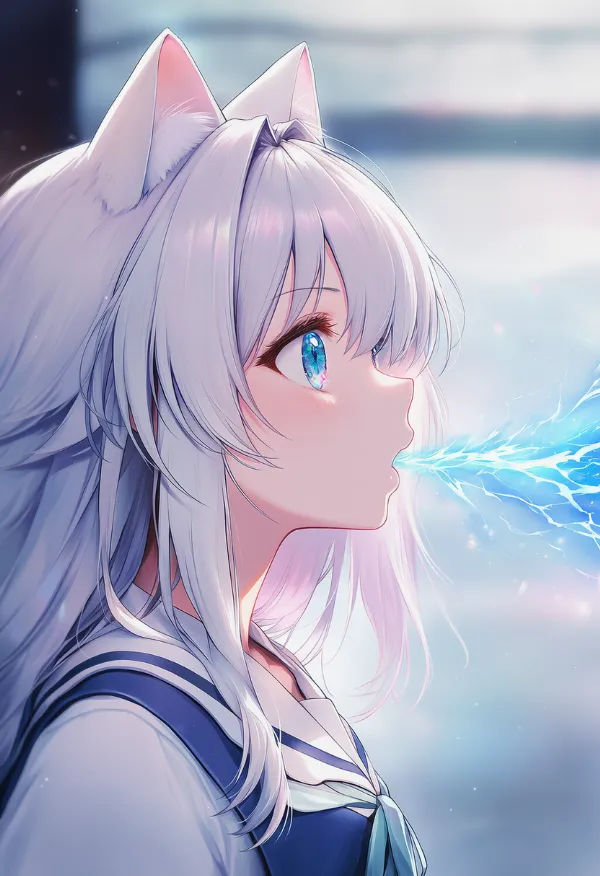 光・雷の息を吐くAIイラスト｜プロンプト紹介