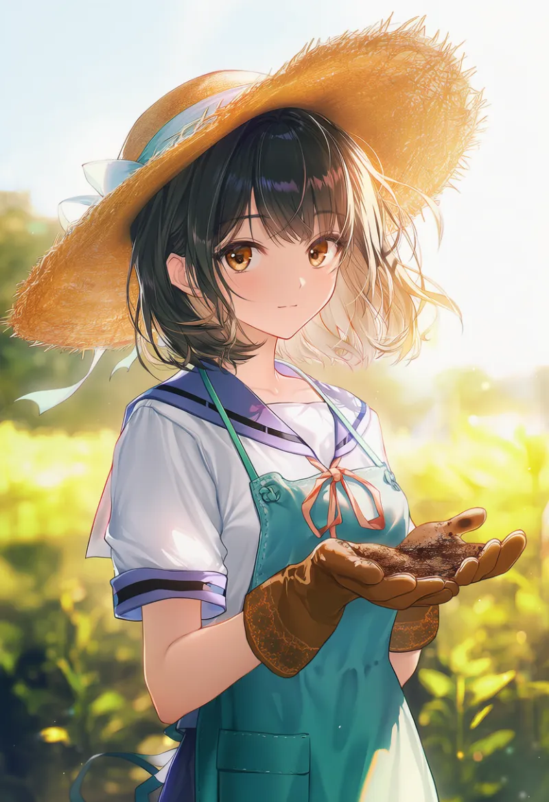 茶色の手袋のAIイラスト（園芸アイテム）｜プロンプト紹介