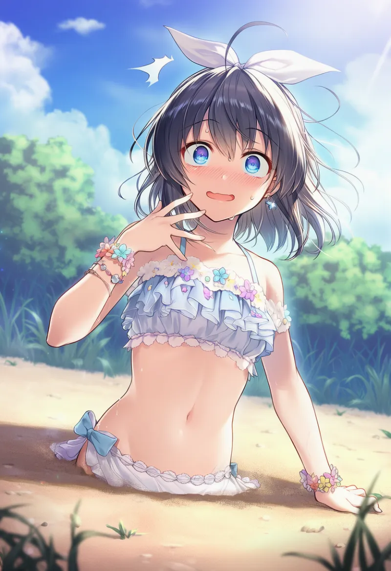 地面や床に埋まるシーンのAIイラスト作例｜プロンプト紹介：buried