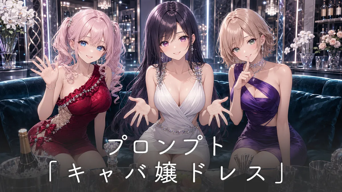 キャバ嬢ドレスの全身コーデプロンプト63選【GPT Image】