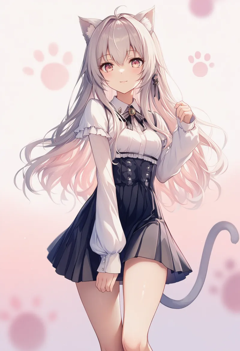 猫耳少女のAIイラスト｜プロンプト紹介