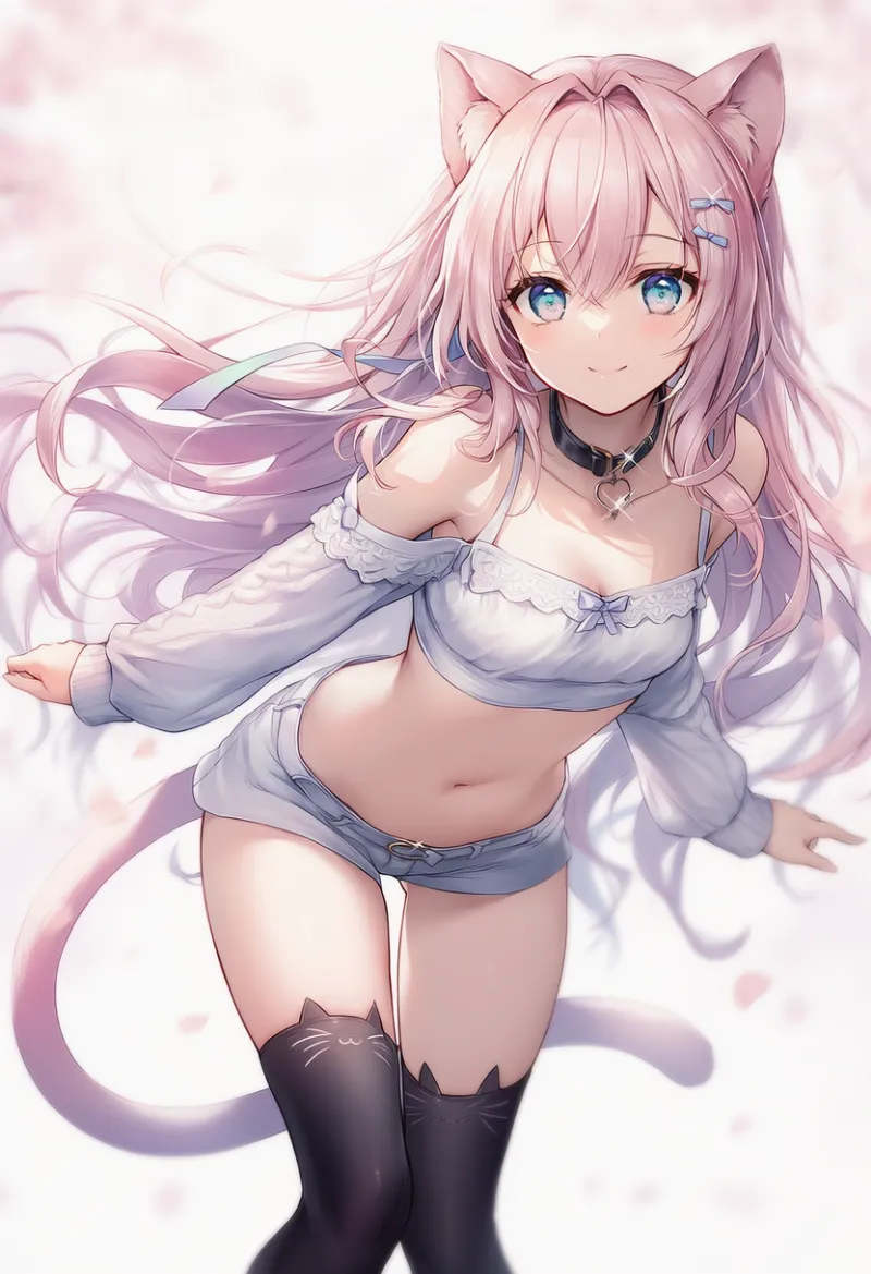 猫耳レッグウェアのAIイラスト｜プロンプト紹介