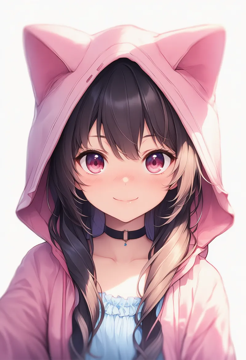 猫耳フード（被った状態）のAIイラスト｜プロンプト紹介