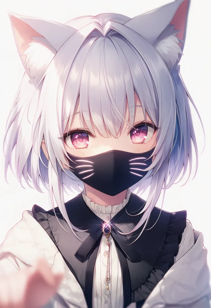 猫のマスク（口元用）のAIイラスト｜プロンプト紹介