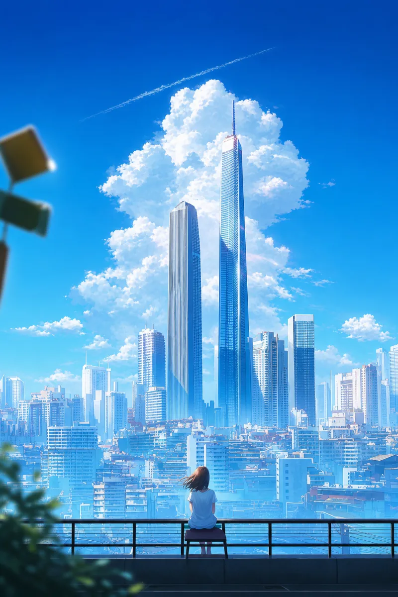 近代的な大都市パノラマ｜都市のAIイラスト作例（アート）