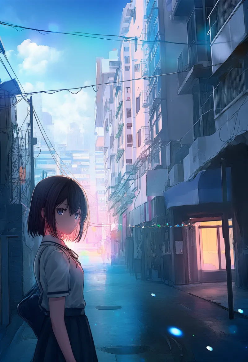 アパート・マンションのAIイラスト（都市景観）