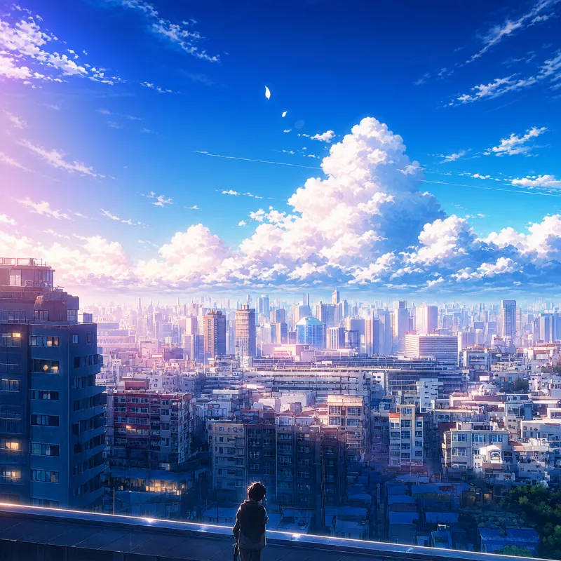都市（ワイドアングル）のAIイラスト