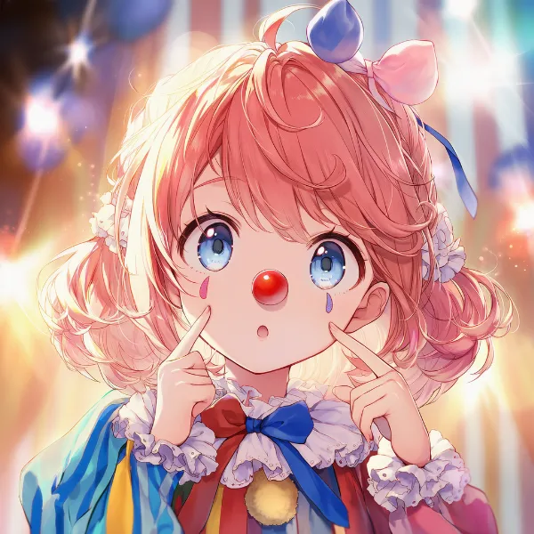 赤い鼻（ピエロ）のAIイラスト｜プロンプト紹介：clown nose