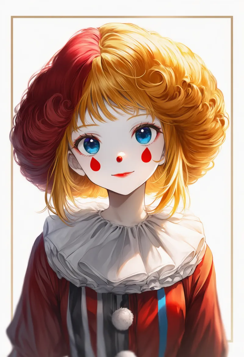派手なウィッグのAIイラスト｜プロンプト紹介