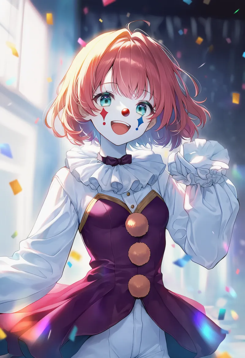 紙吹雪のAIイラスト（ピエロ背景用）｜プロンプト紹介