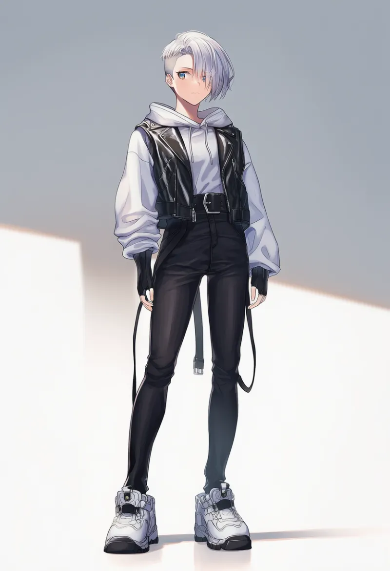 モード×カジュアル（かっこいい服のコーディネート例）｜AIイラスト