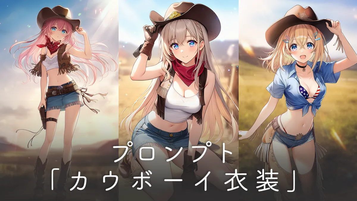 カウボーイの服装のプロンプト集【AIイラスト】
