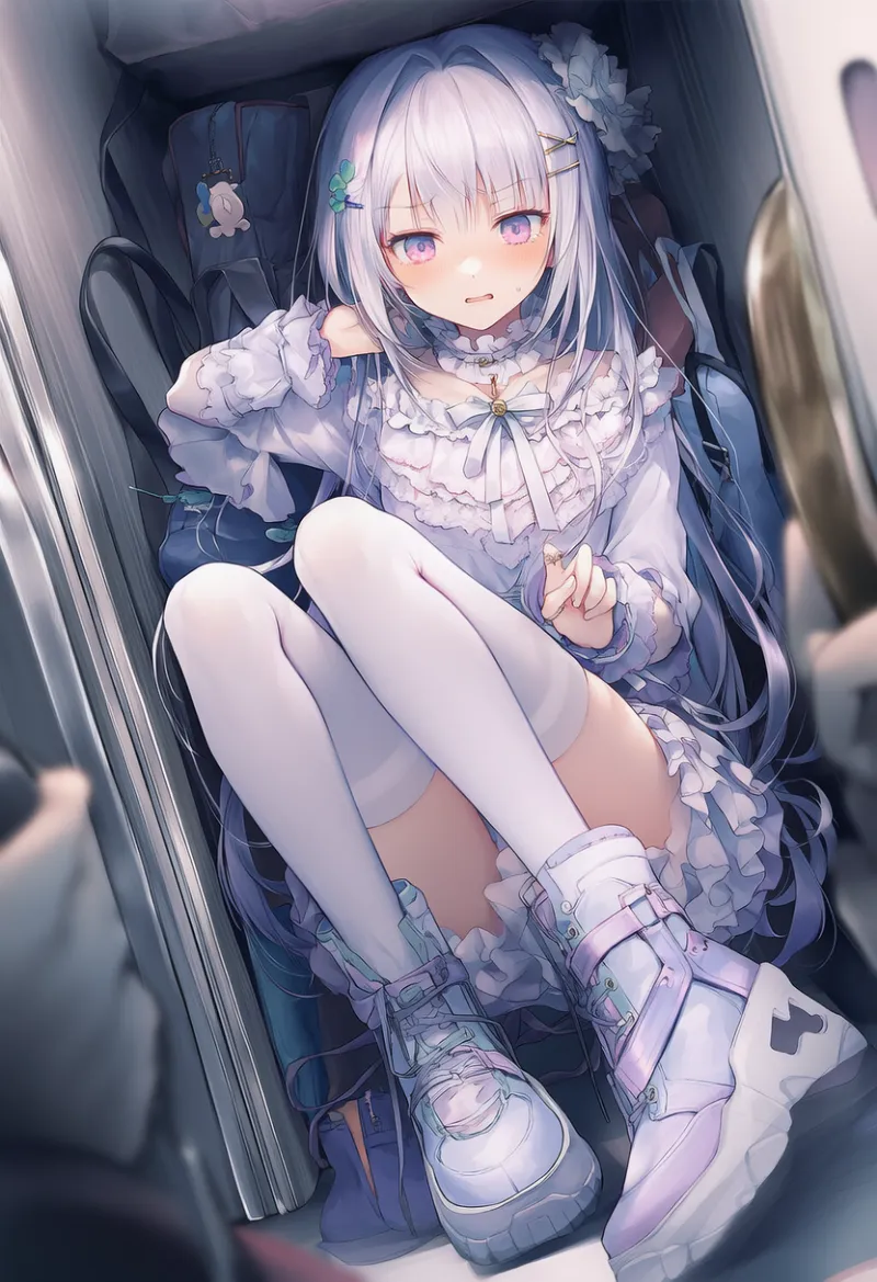 キャラが狭い空間に閉じ込めるシーンのAIイラスト作例｜プロンプト紹介